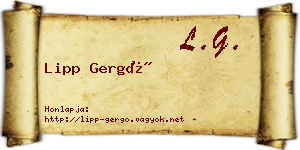 Lipp Gergő névjegykártya